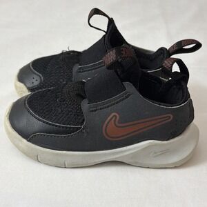 Nike Flex Runner 3 SE HF (TD) Toddler Shoes Size 7C Black/White/Rose Gold Gently